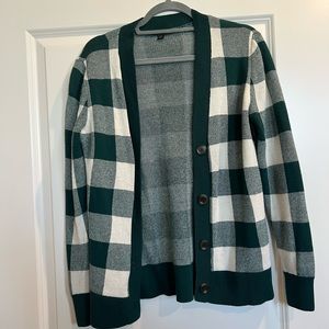 Ann Taylor Factory Checkered Cardigan